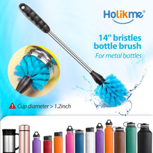 Holikme 8Pcs Bottle Cleaning Brush Set, Long Handle Bottle Cleaner for Washing Narrow Neck Beer Bottles, Wine Decanter, Narrow Cup, Pipes, Hydro Flask Tumbler, Sinks, Cup Cover