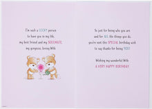 Cute Birthday Card Wife - 9 x 6 inches - Piccadilly Greetings