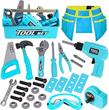 LOYO Kids Tool Set - 30Pcs Pretend Play Tool Toys with Kids Tool Belt, Electric Toy Drill, Construction Tool Box Kit for Toddlers Boys