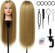 Training Head, DanseeMeibr 26Inch 50% Real Human Hair Professional Styling Head Hairdressing Mannequin Hairdresser Dolls Head for Hair Practice with Table Clamp+ DIY Braid Set
