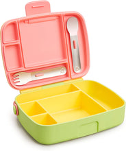 Munchkin Bento Lunch Box for Babies & Toddlers, Cute Lunch Box with Divided Sections, Baby & Childrens Lunch Box, 5 Compartment Food Container, Childcare & School Lunch Box with Cutlery - Yellow