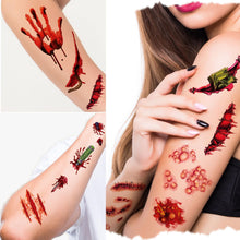 XINDY 40 Sheets Halloween Tattoos Scars Wounds Zombie Tattoo Fake Scab Blood Halloween Make up Stickers, Halloween Costume Women Men Zombie Makeup Vampire Tattoos Halloween Face Tattoo