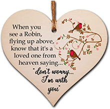 Handmade Wooden Hanging Heart Plaque Gift to Remember Lost Loved Ones