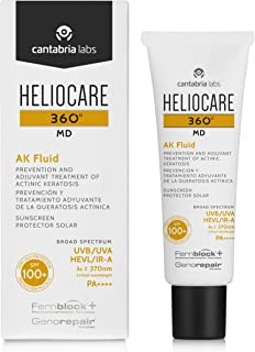 Heliocare 360° AK Fluid, Sunscreen, SPF100 Full Spectrum Protection, Made for Sensitive Skin including Actinic Keratosis, 50ml