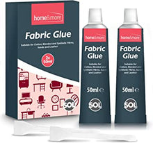 2pk Fabric Glue for Clothes | Includes 2 Fabric Glue Strong Spreader | Extra Strong 50ml Fabric Glue for Crafts, Upholstery, Material, Textile, Felt and Badges