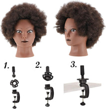 Beaupretty 1pc Real Hair Dummy Head Model Short Hair Mannequin Afro Training Head Mannequin Human Hair Face Makeup Practice Head Wig Head Manikin Head Training Manikin Head Wig Mannequin Head