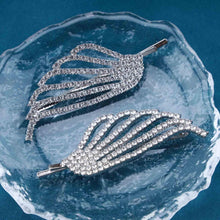 Yheakne Boho Crystal Wing Hair Clip Pin Angel Wing Hair Barrette Pins Vintage Rhinestone Hair Pin Barrette Silver Hairclips Decorative Bobby Pin Shine Wedding Hair Accessories for Women(Right side)