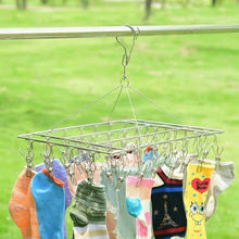 Stainless Steel Sock Drying Rack, Swivel Hook Wind-proof Clothes Hanger Rack for Socks, Underwear, Shoe Insoles, Baby Clothes, Gloves