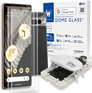 [2 DOME +1 CAM PACKAGE] Whitestone Dome Glass Screen Protector for Google Pixel 7 PRO (2022), Full Tempered Glass Shield with Liquid Dispersion Tech [Easy to Install Kit] Camera Film Protector - 2pack