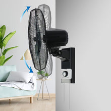 Belaco Wall Fan 16 Inch Wall Mounted 3 Speed Mode Oscillation Fan Tilt Head Easy Install High Airflow 40w Cooler for Summer