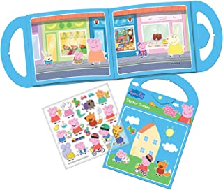 Paper Projects 01.70.29.010 Peppa Pig Activity Set-Includes Six Scenes and Over 50 Reusable Stickers, Blue, 23.5cm x 15.5cm