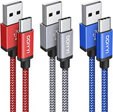 USB C Cable 2M 3Pack, DDIYYI 3A USB A to Type C Charger Cable Fast Charging Nylon Braided Lead for Samsung Galaxy S21 S20 S10 S9 S8 A52s A53 A51 A50 A12 A13 A22 A32 A33 A40 A03s