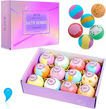 ZATS Bath Bombs Gift Set 12 Pack, Fizzy Bubble Spa Kit with Organic Essential Oil, Shea Dry Skin Moisturize, Birthday Gift Idea for Her, Kids, Teen Girls, Mom, Men, Women, Friends