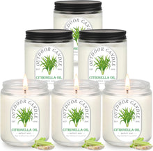 Citronella Candles 6 Pack 7Oz Scented Candles Set with Natural Soy Wax and Essential Oils in Large Jar for Indoor Outdoor Backyard Garden Long Lasting up to 300 Hours Suit for Camping Picnic