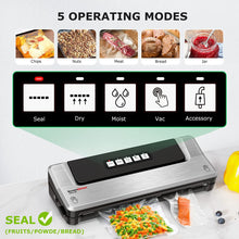 Bonsenkitchen Vacuum Food Sealer Machine for Sous Vide Cooking Dry & Moist Food Modes, Bonuse with Vacuum Bags, VS2100 (Sliver)