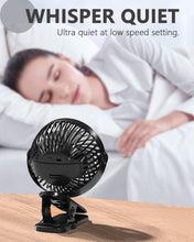 LIHELEI Stroller Fan, Portable Fan Rechargeable USB Desk Fan, 2600mAh Powerful Airflow Low Noise- Personal Clip On Fan for Pram Camping Home Office Travel_Black