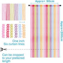 AIZESI String Door Curtain Fly Insect Bug Screen String for Doorways Divider or Window Curtain Panel 39"x78.5"(Rainbow)