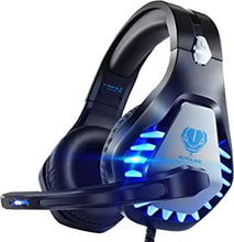 Pacrate Gaming Headset for PS4 PS5 PC Switch Xbox Headset with Noise Cancelling Wired Headset with LED Light & Mic for Mac Laptop Gaming Headset Soft Memory Earmuffs,Black