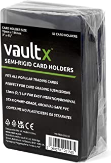 Vault X Slim Semi-Rigid Card Holders for Trading Card & Sports Card Grading Submissions (50 Pack)