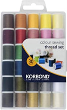 Korbond Complete Thread Set-1350m-30 x 45m Colours – Hand and Machine Sewing, Repairs, Crafting, Polyester, Multicoloured, 30 Spool