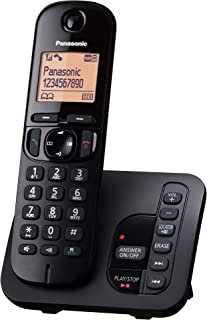 Panasonic KX-TGC220EB DECT Cordless Phone with Answering Machine, 1.6 Inch Easy-to-Read Backlit Display, Nuisance Call Blocker, Hands-Free Speakerphone, ECO Mode - Black, Single Handset Pack