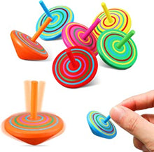 6 Pieces Multicolored Wooden Tops Colorful Wood Gyroscopes Tops Mini Handmade Flip Toys Assorted Color Painted Tops Novelty Tops for Toddlers Party Favors Party Family Games Kids