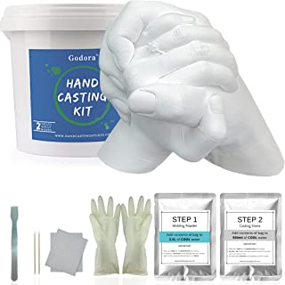 Family Hand Casting Kit Couples & Hand Moulding Kit Couples for Holiday Activities, Hand Mold Kits for Adults, Child, Wedding, Friends, Plaster Hand Mold Casting Kit by Godora