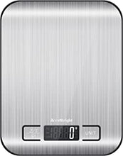 ACCUWEIGHT 211 Kitchen Scale Digital Cooking Scale with Backlit LCD Display Stainless Steel Multifunctional Scale Measures in Grams Food Scale for Baking, Tare Function, 5kg/11lb