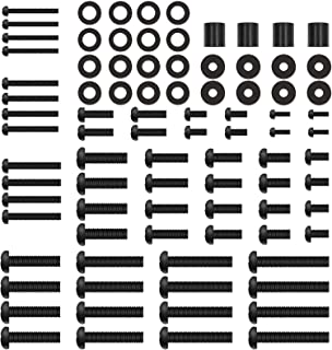 Perlegear Universal VESA screw set for TVs up to 80 inches, contains M4 M5 M6 M8 TV screws, washers and spacers, fastening material for TV wall bracket, TV screws, black – PGUHP2-E