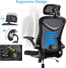 Magic Life Ergonomic Office Chair Computer Chair with Adjustable Headrest/Lumbar Support, High Back 3D Armrests Home Mesh Chair(Black)