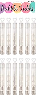 12 Mini Heart Bubble Tubes With 4ml Bubble Liquid Solution and Blow Wands, Perfect for Weddings, Parties and Celebrations, Children’s Birthday Party Bag Fillers, Wedding Favours, Kids Toys