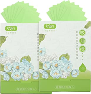 200 Sheets Makeup Blotting Paper, Soft Face Oil Blotting Paper Bamboo Charcoal Oil Blotting Paper Green Tea Oil Absorbing Tissues Paper Oil Control Film for Sports Fitness Makeup Travel