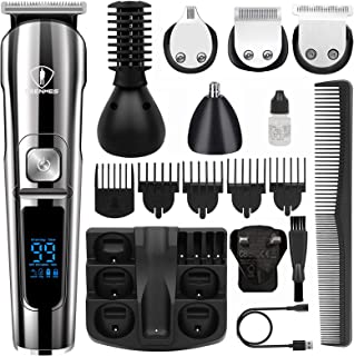 Ceenwes Beard Trimmer Hair Clippers Professional Mens Grooming Kit Cordless Waterproof Nose Trimmer Body Gifts for Men