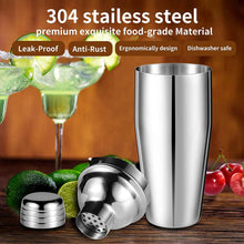 Pubiao 24 Ounce 750ml, Cocktail Shakers Stainless Steel Cocktail Shaker Built-in Bartender Strainer with Measuring Cups 15/30 ml Drink Bar Set Accessories