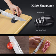 MOSFiATA Chef Knife, Ultra Sharp Kitchen Knife 8 inch, Premier High Carbon German EN1. 4116 Stainless Steel, Full Tang Blade Pro Chopping Cooking Knife with Knife Sharpener Finger Blade Guard Gift Box