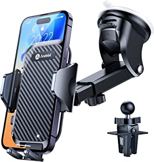 [2022 Rock Solid] andobil Car Phone Holder, [All Phones Friendly] Mobile Phone Holder for Car Windscreen Car Phone Mount Air Vent Dashboard Car Cradle For iPhone 14 13 Pro Max 12 Samsung and All Cars