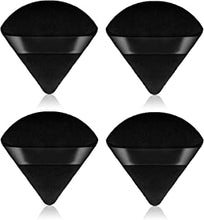 Sibba 4 Pieces Triangle Powder Puffs Face Cosmetic Powder Puff Washable Reusable Soft Plush Powder Sponge Makeup Foundation Sponge for Face Body Loose Powder Wet Dry Makeup Tool