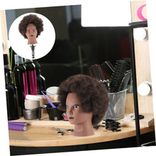 Beaupretty 1pc Real Hair Dummy Head Model Short Hair Mannequin Afro Training Head Mannequin Human Hair Face Makeup Practice Head Wig Head Manikin Head Training Manikin Head Wig Mannequin Head