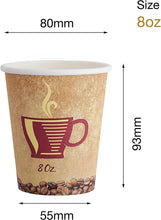 Paper Coffee Cups - 50-Pack Strong Disposable Coffee & Tea Cups (8oz) Recyclable Hot Drink Cups - Lightweight Coffee, Chocolate, Teacups - Elegant Paper Cups for Party, Camping, Picnic, Travel