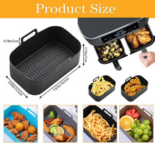 Silicone Air Fryer Liners for Ninja Air Fryer Dual, Ninja Air Fryer Accessories, Reusable Air Fryer Silicone Liner, Airfryer Liners Airfryer Accessories for Ninja Dual Air Fryer Accessories,2xblack