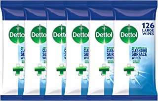 Dettol Wipes Antibacterial Bulk Surface Cleaning, Multipack of 6 x 126, Total 756 Wipes (Packaging May Vary)