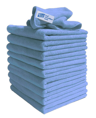 Lint Free Microfibre Exel Super Magic Cleaning Cloths for Polishing, Washing, Waxing and Dusting. Cleaning Accessories, Blue (Pack of 10)