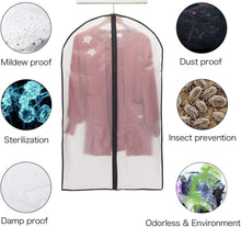 Niviy Garment Covers Dustproof Clothes Covers Moth Proof Coat Bag with Zip PEVA Translucent Dress Cover Waterproof Anti-mite Breathable Suit Protector 6pcs 60  100cm (Black)