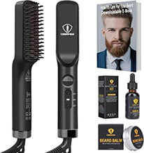 Ceenwes 3 in 1 Professional Beard Straightener with Beard Oil Beard Balm Portable Hair Straightener Brush Perfect Men gifts for Hair Styling Men’s Beard Straightening Comb Gift for Men & Women