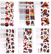 FEIFEI'S BOW 24 Sheets Kids Toddlers 3D Princess Spiderman Avengers Puffy Stickers Party Bag Fillers Boys Girls Teachers as Reward Craft Scrapbooking Animals Trucks Airplane (Spriderman)