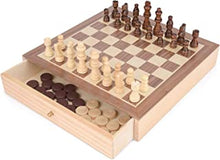 WBL Chess and draughts set, lovely gift for chrismas, 2 in 1 set with draw - keeps pieces neat while being able to display the board