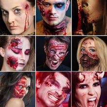 Special Effects Halloween Makeup Set, Afflano Nose & Scar Wax 60g+Fake Blood+Stipple Sponge3+Spatula+Skin Wax Oil, Festival Stage Theatrical Wound Modeling Scar SFX Vampire Bruise Makeup 13 Kit