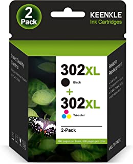 302XL High Yield Black and Tri-Colour 2 Combo Pack, KEENKLE Remanufactured Ink Cartridge for HP 302 302 XL for HP Envy 4527 4524 4520 4525 for DeskJet 3630 3636 2130 for Officejet 4655 5230 3831 3830