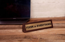 Boxer Gifts Fixer of Everything Novelty Wooden Desk Plaque Sign - Fun Desk Accessories  Funny Secret Santa Gifts For Work Colleague & Office Boss  Unique Fathers Day Gifts For Dad, Brown