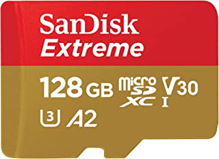 SanDisk 128GB Extreme microSDXC card + SD adapter + RescuePRO Deluxe, up to 190MB/s, with A2 App Performance, UHS-I, Class 10, U3, V30, Black